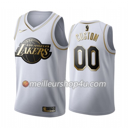 Maillot Basket Homme Los Angeles Lakers Personnalisé 2019-20 Nike Blanc Golden Edition Swingman